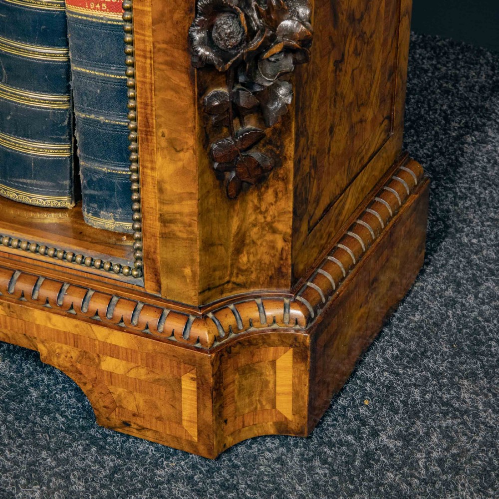 Mid Victorian Burr Walnut Bookcase View VII