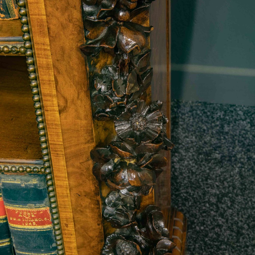 Mid Victorian Burr Walnut Bookcase View VIII