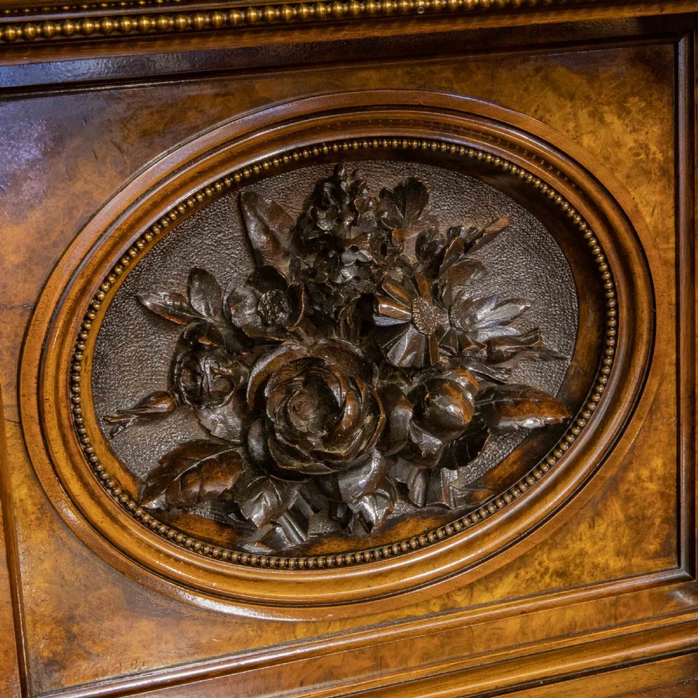 Mid Victorian Burr Walnut Bookcase View X