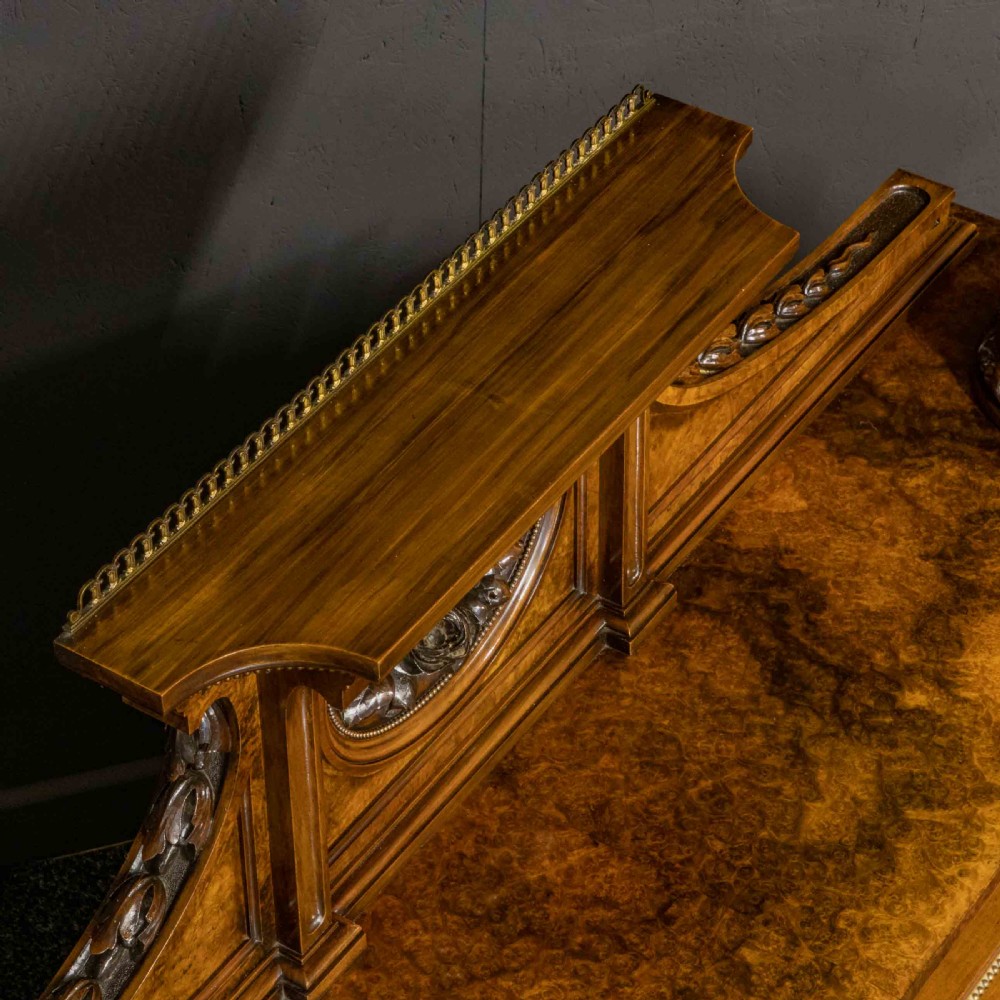 Mid Victorian Burr Walnut Bookcase View XII