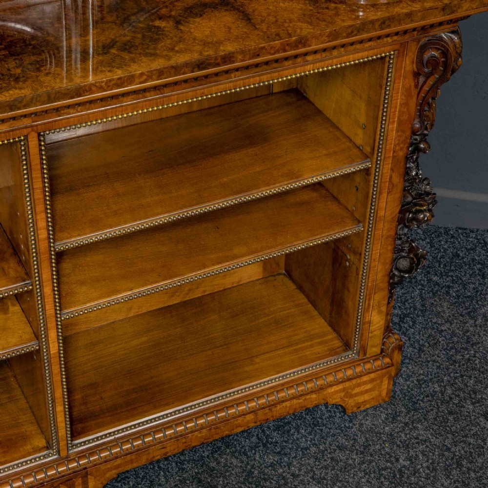 Mid Victorian Burr Walnut Bookcase View XVI