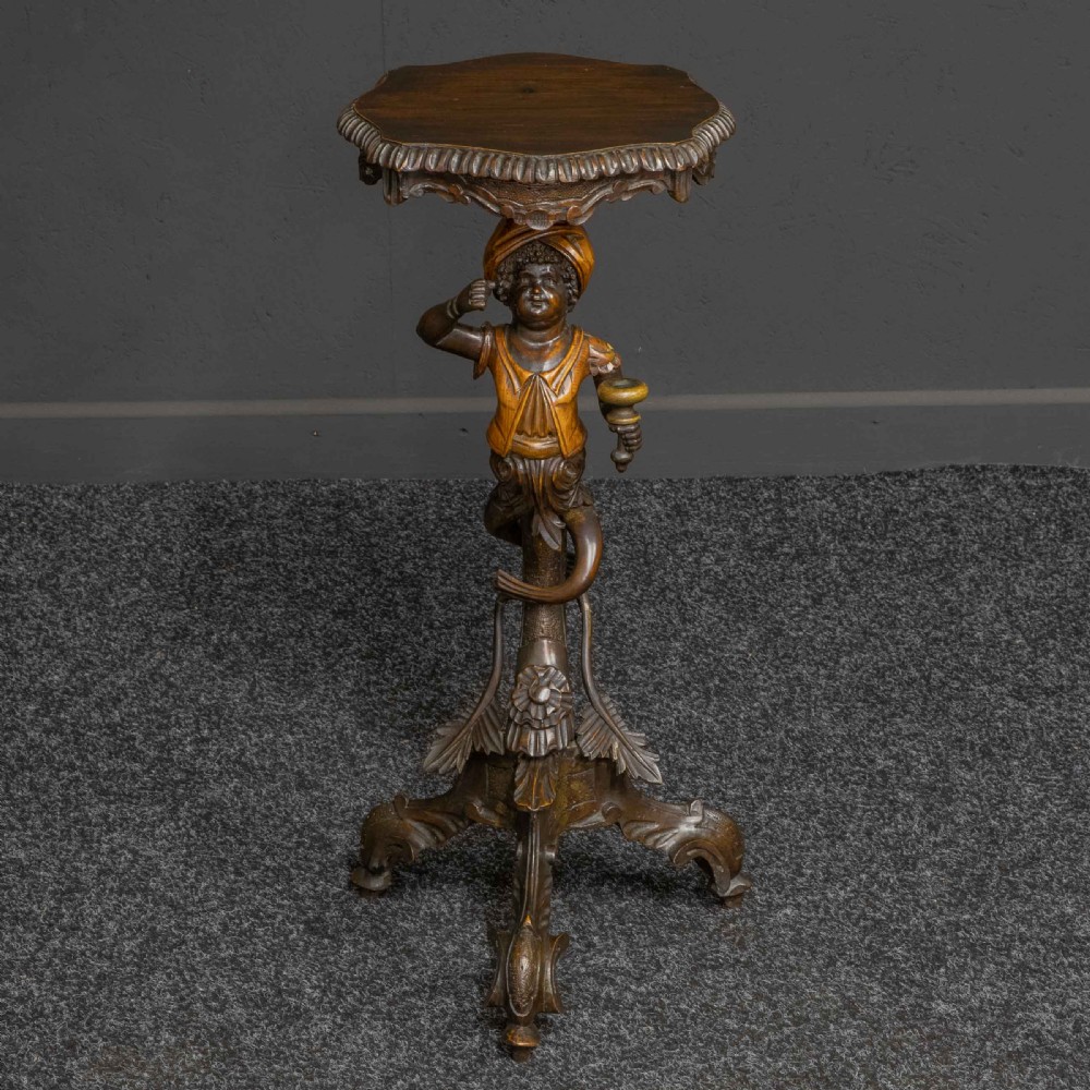 Italian Carved Torchere Table View II