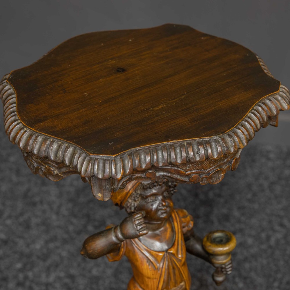 Italian Carved Torchere Table View VI