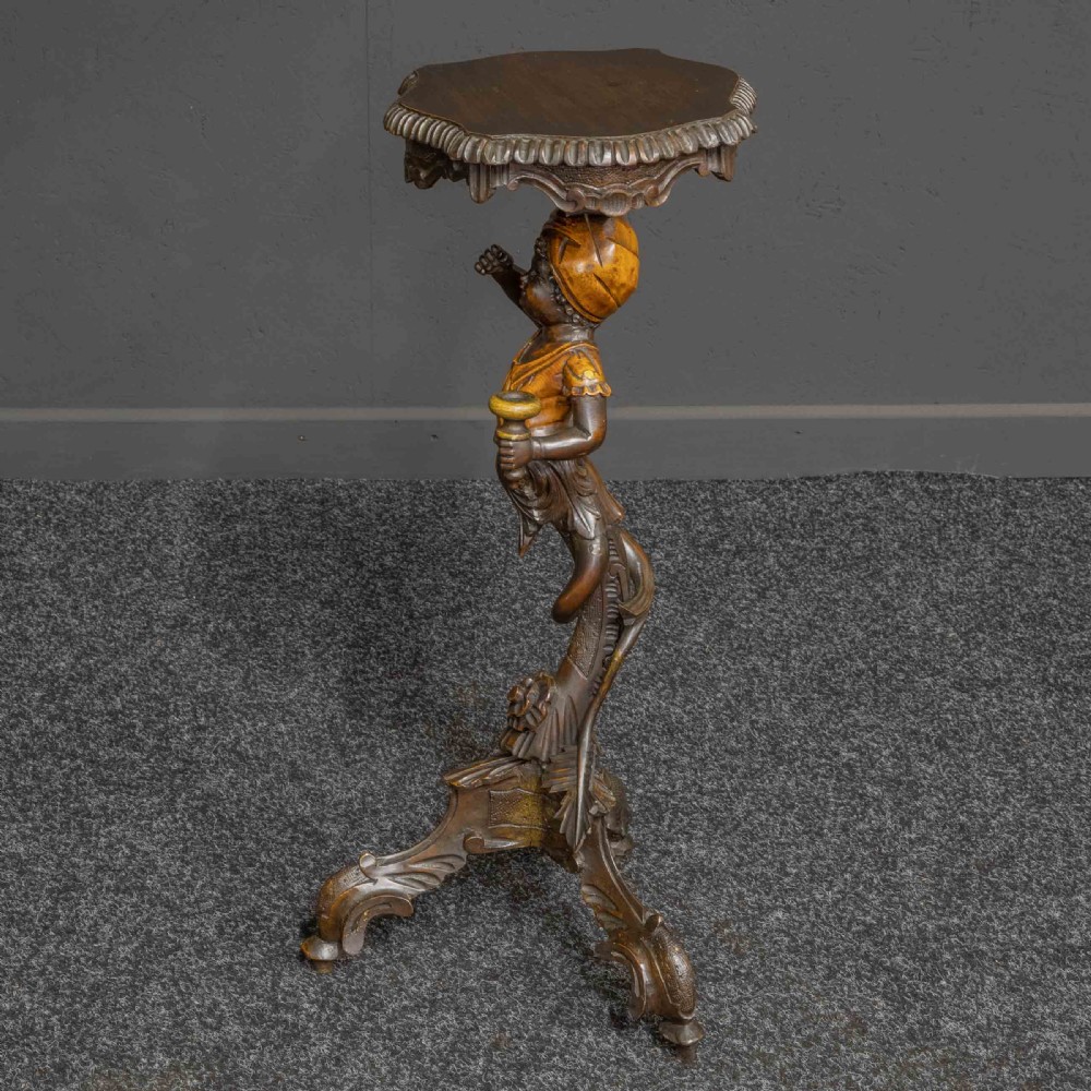 Italian Carved Torchere Table View VII