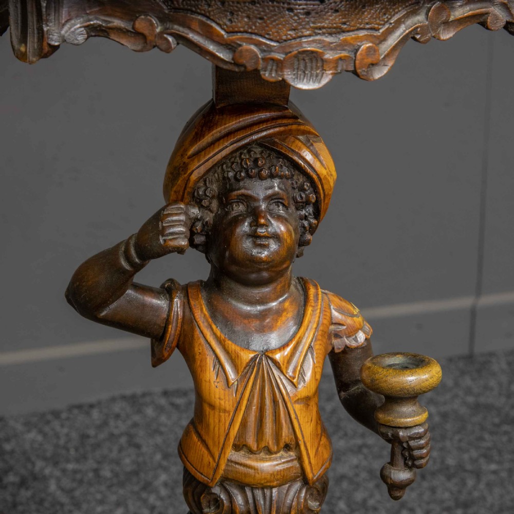 Italian Carved Torchere Table View VIII