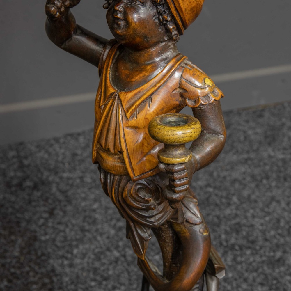 Italian Carved Torchere Table View IX