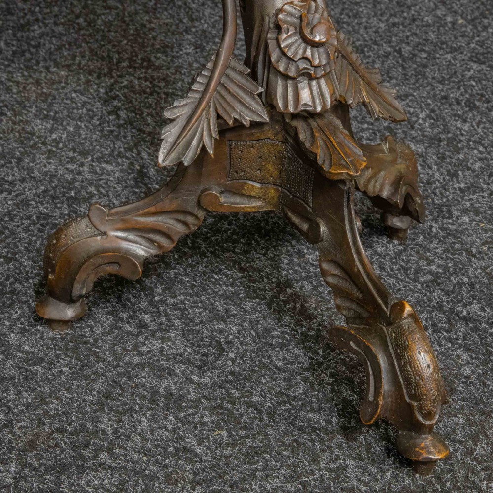 Italian Carved Torchere Table View XI