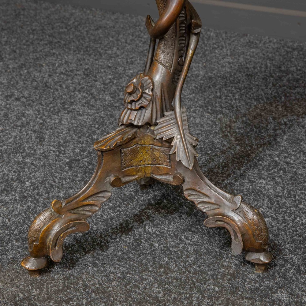 Italian Carved Torchere Table View XII