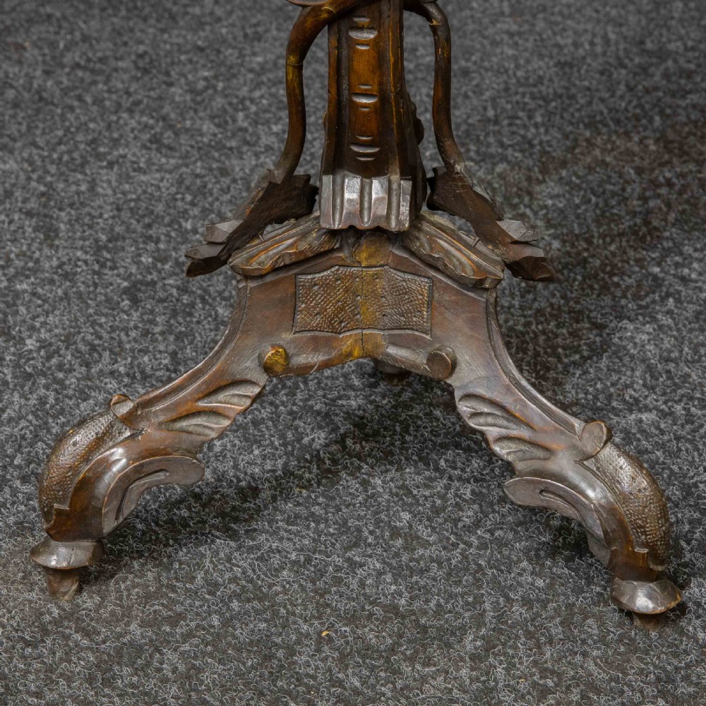 Italian Carved Torchere Table View XIV
