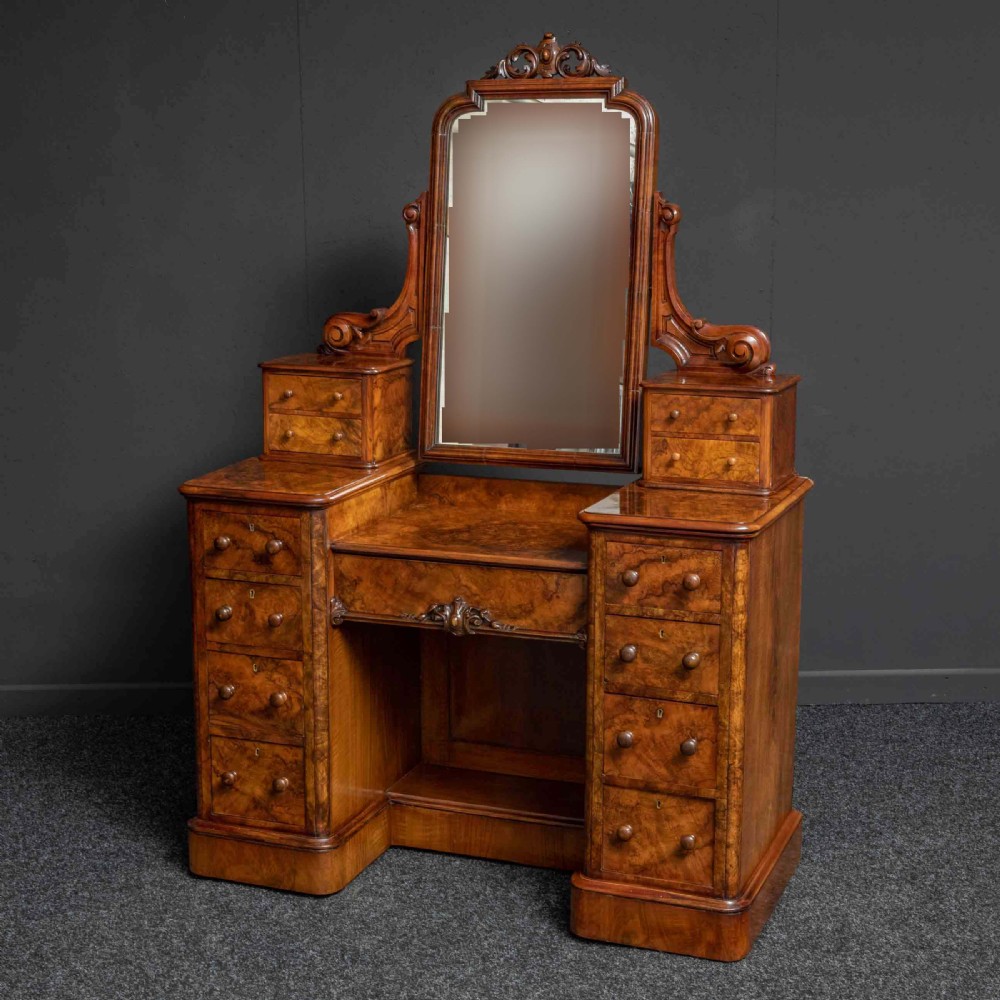 Mid Victorian Burr Walnut Dressing Table