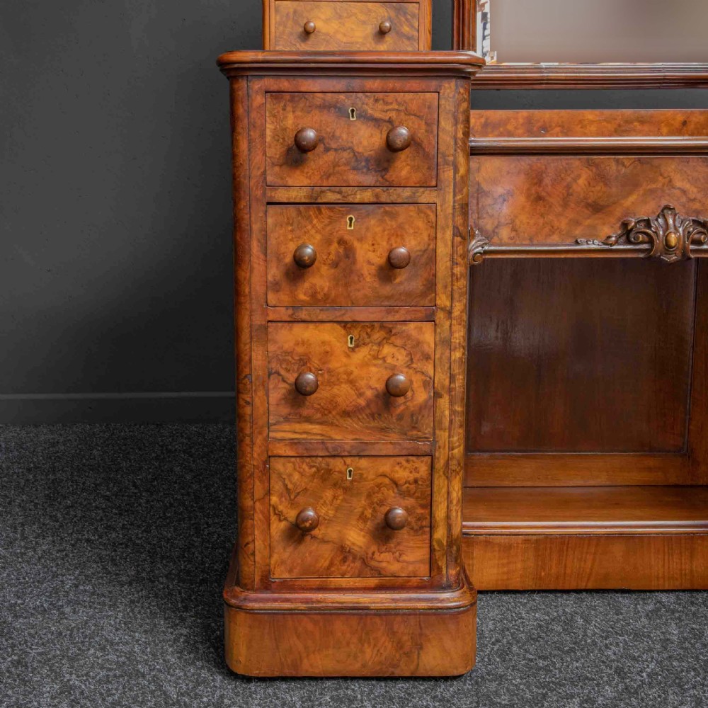 Mid Victorian Burr Walnut Dressing Table View V