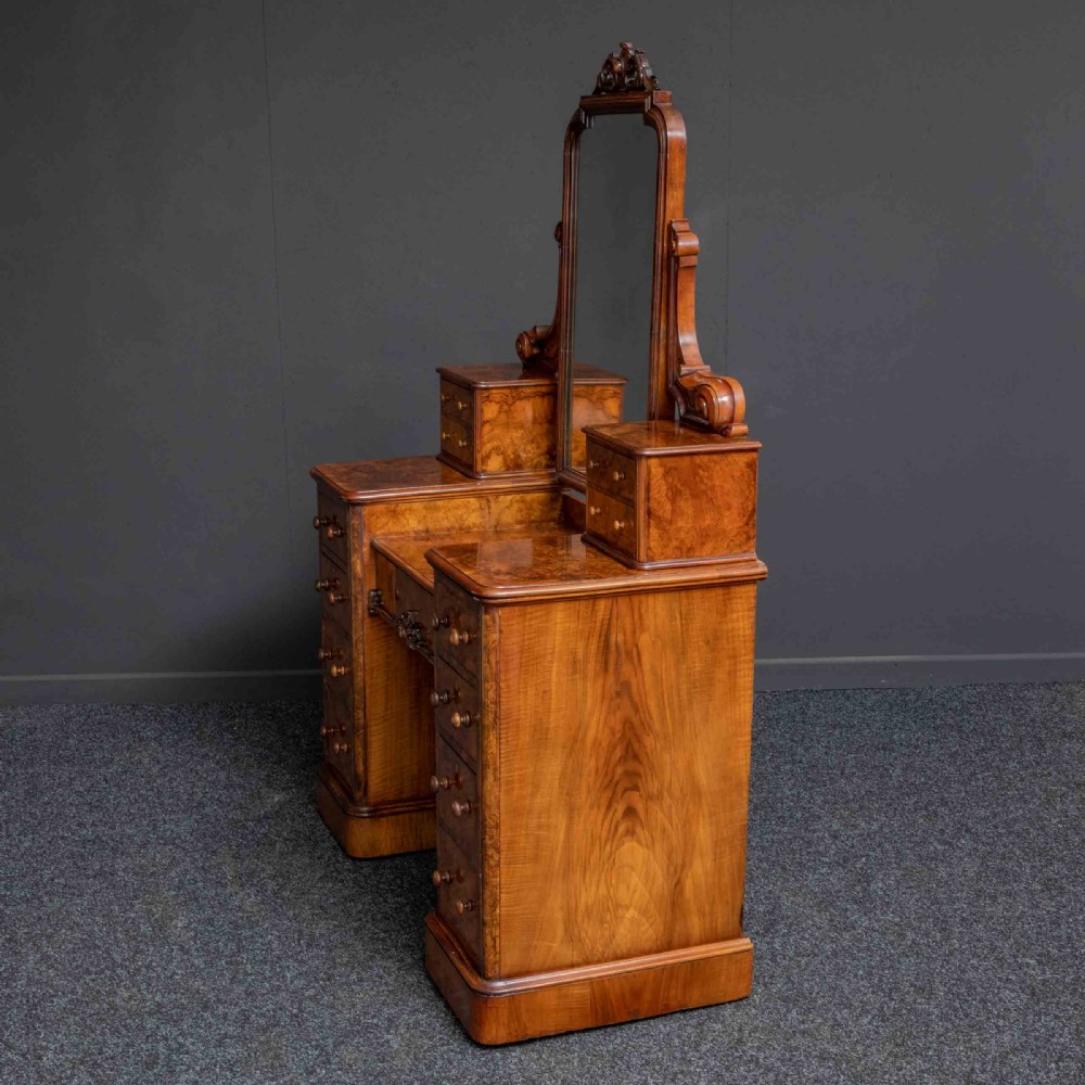 Mid Victorian Burr Walnut Dressing Table View XI