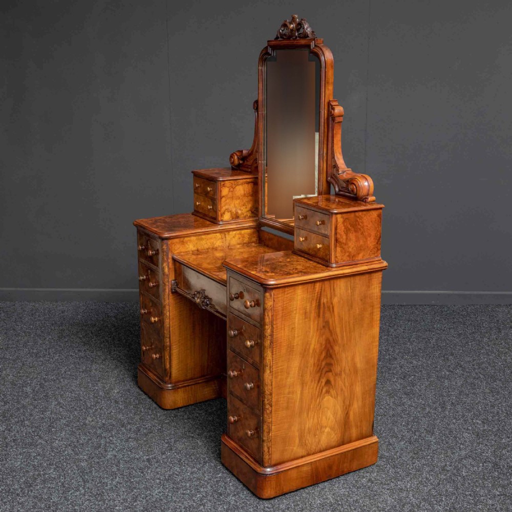 Mid Victorian Burr Walnut Dressing Table View XIII