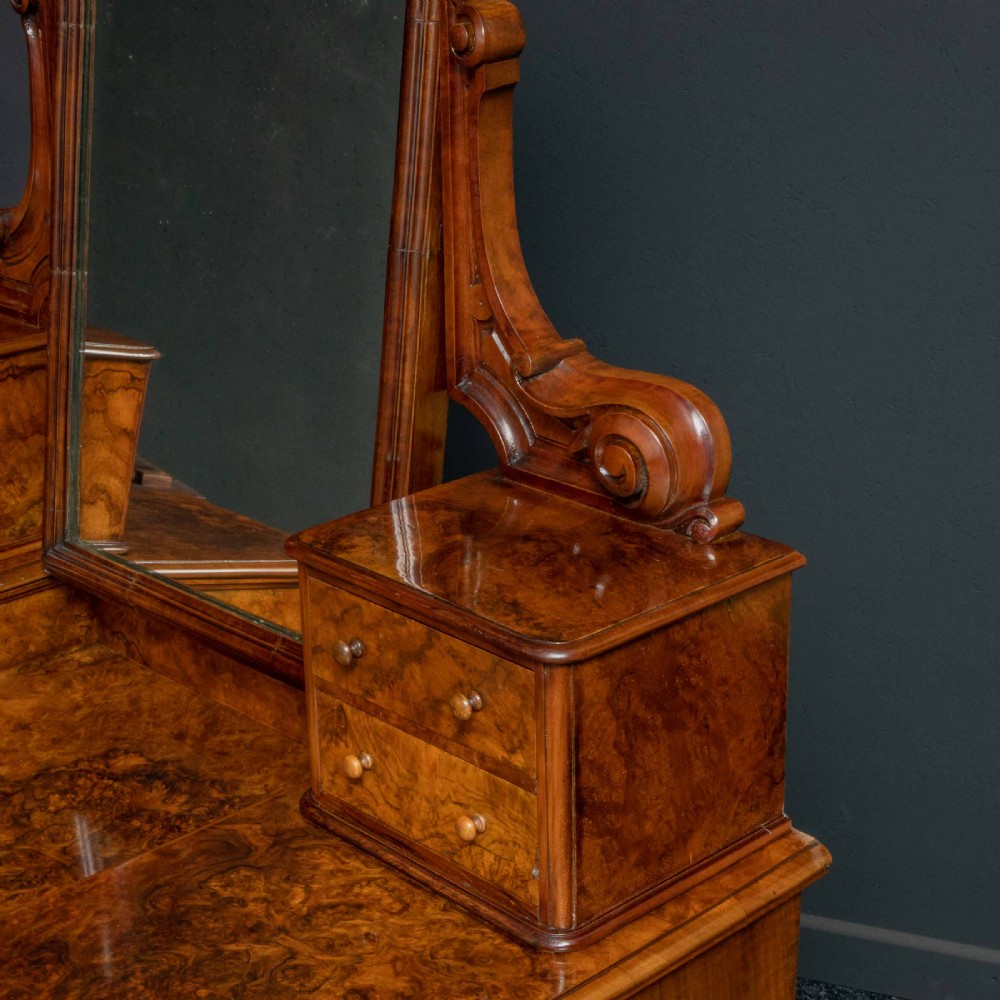 Mid Victorian Burr Walnut Dressing Table View XIV