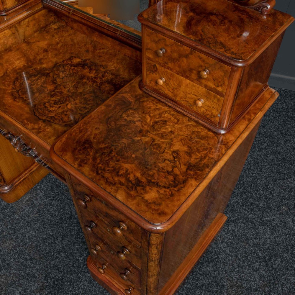 Mid Victorian Burr Walnut Dressing Table View XV