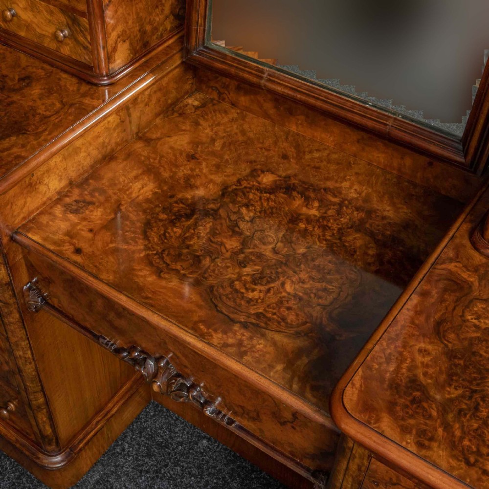 Mid Victorian Burr Walnut Dressing Table View XVI