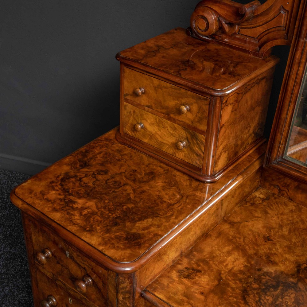 Mid Victorian Burr Walnut Dressing Table View XVII