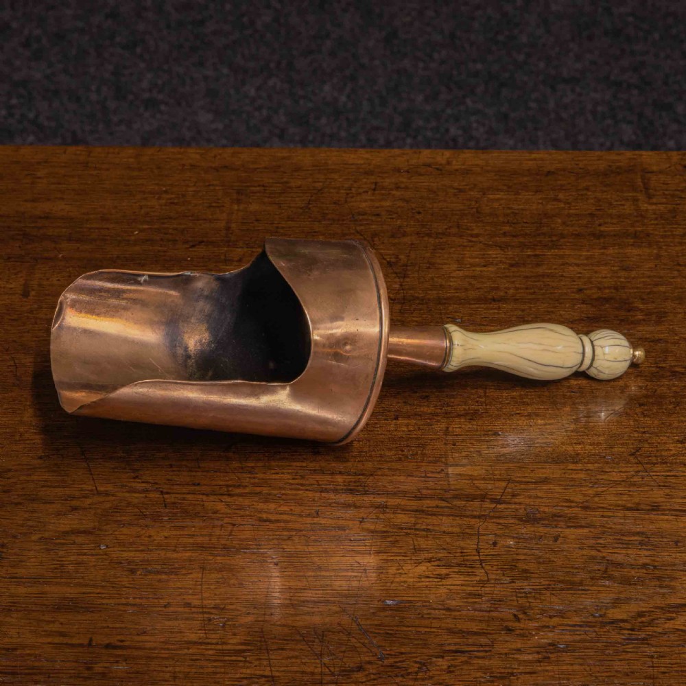 Victorian Copper Corn Scoop with Bone Handle