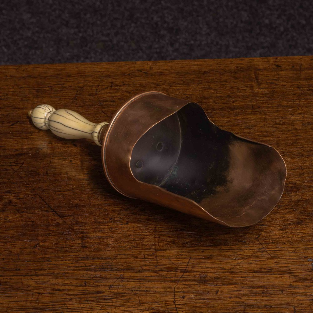 Victorian Copper Corn Scoop with Bone Handle View IV