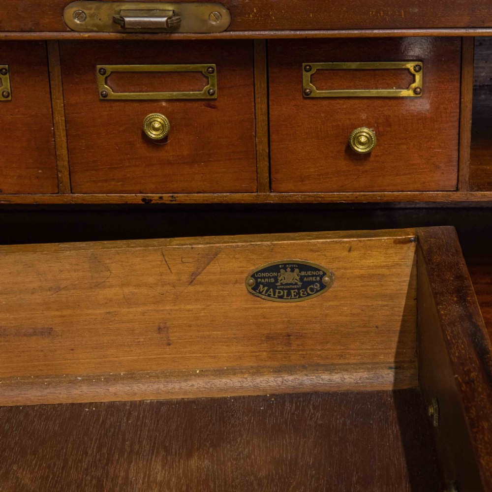 Edwardian Mahogany Inlaid Desk by Maples View XV