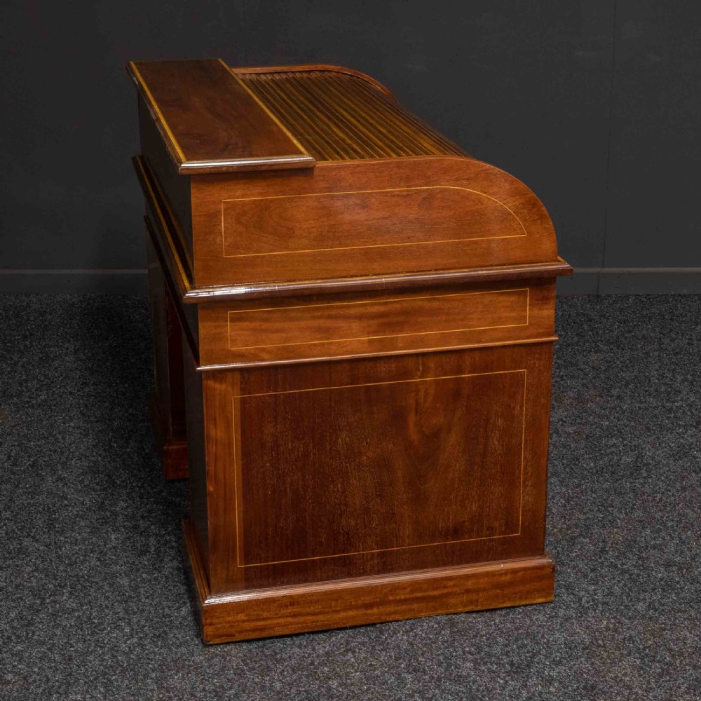 Edwardian Mahogany Inlaid Desk by Maples View XVIII
