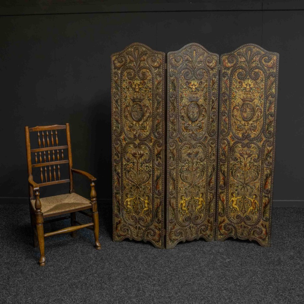 Victorian Embossed Leather Screen View II
