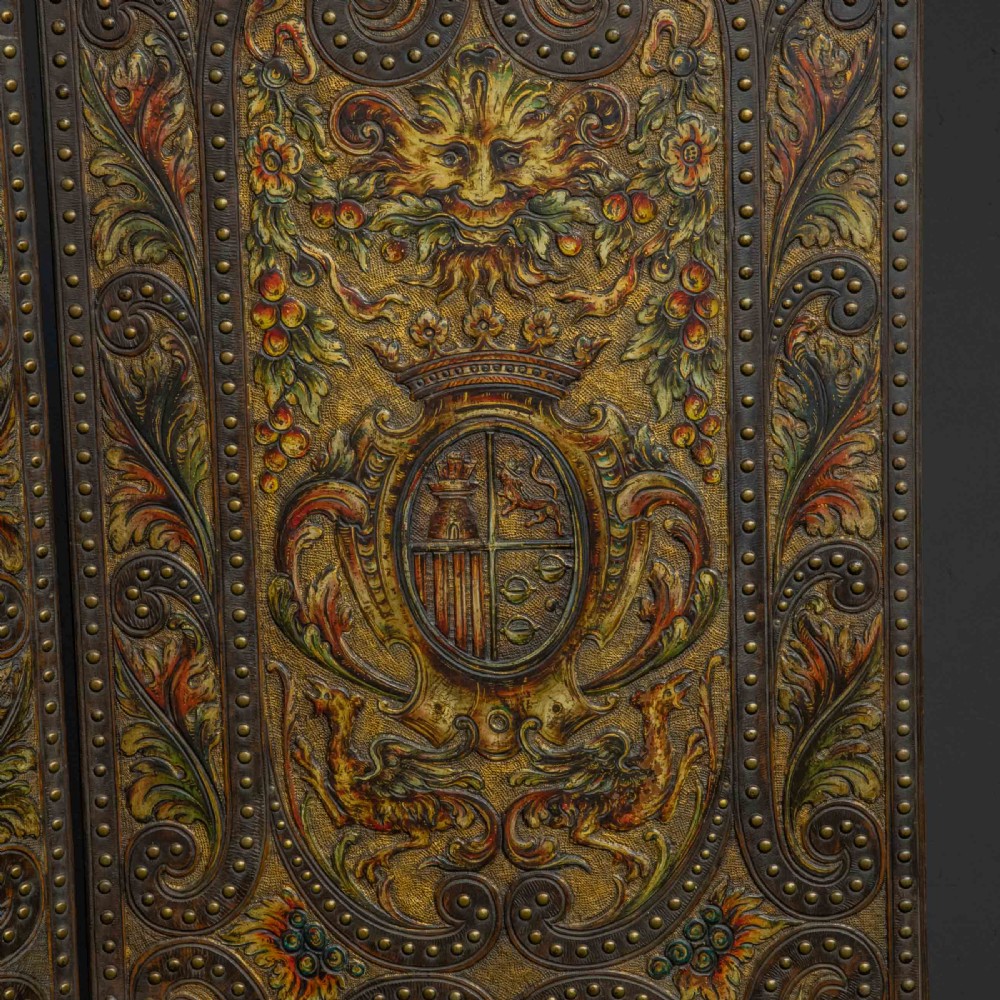 Victorian Embossed Leather Screen View III