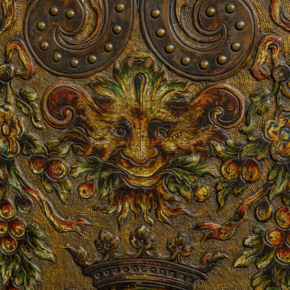 Victorian Embossed Leather Screen View VI