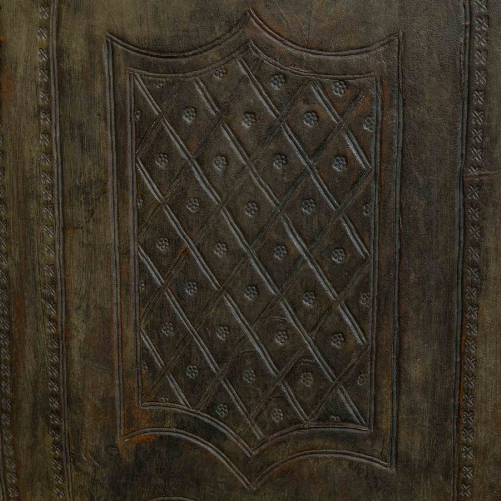 Victorian Embossed Leather Screen View XII