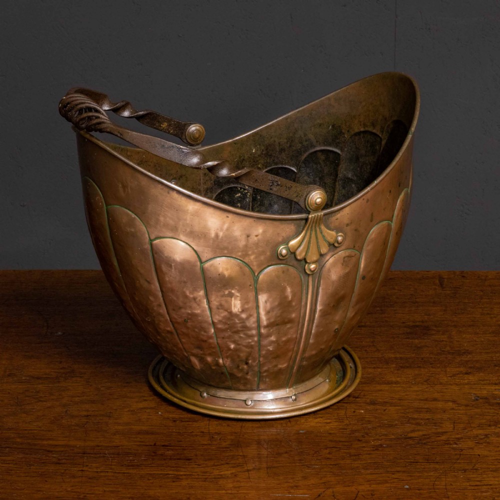 Victorian Copper Coal Helmet View II