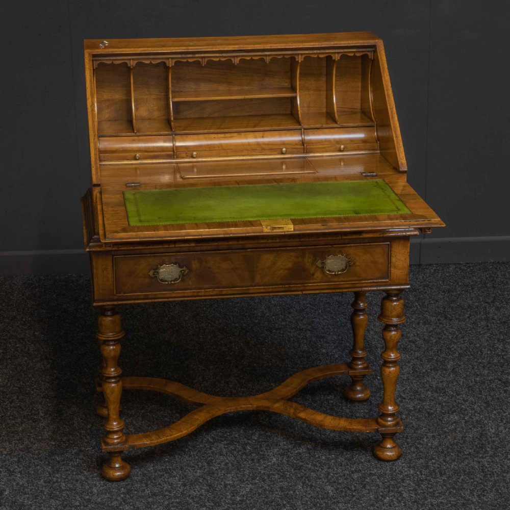 William and Mary Style Walnut Bureau View IX