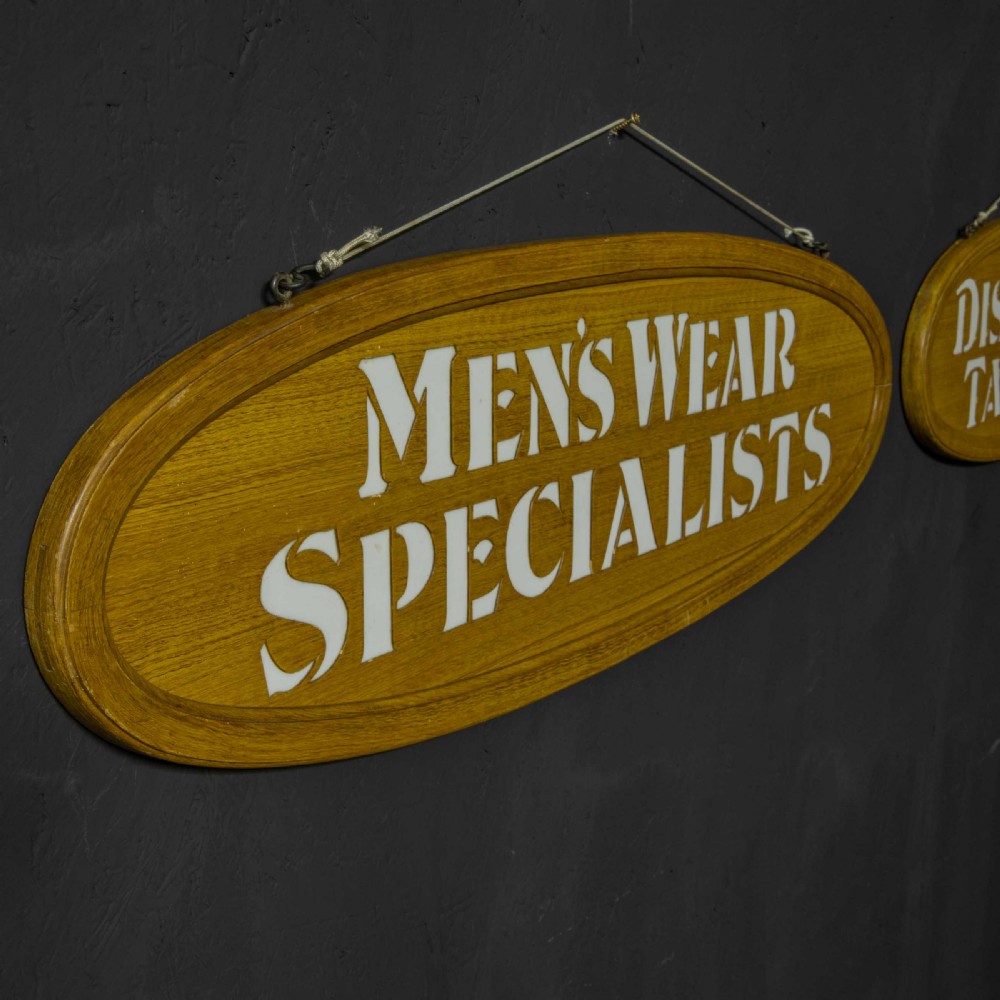 Pair of Edwardian Oak Framed Tailors Signs View VI