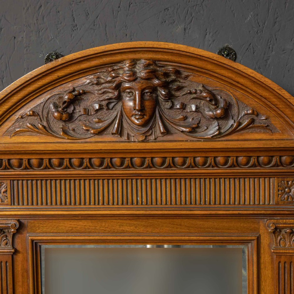 Victorian Walnut Hall Mirror View III