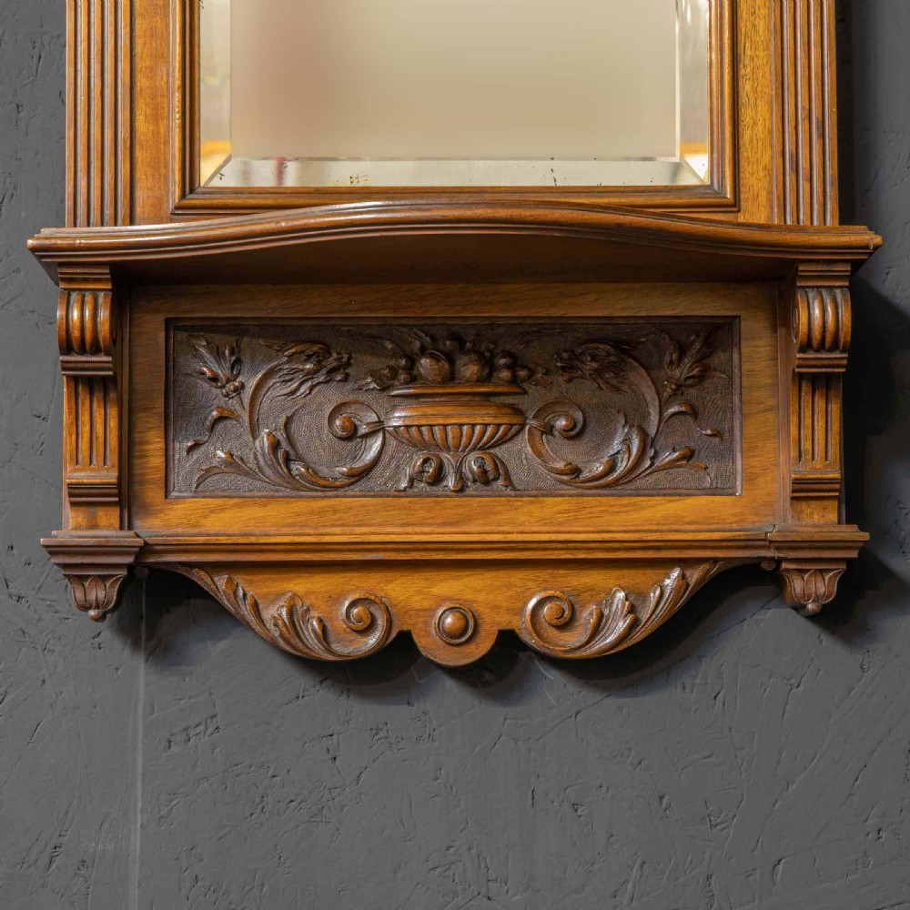 Victorian Walnut Hall Mirror View V
