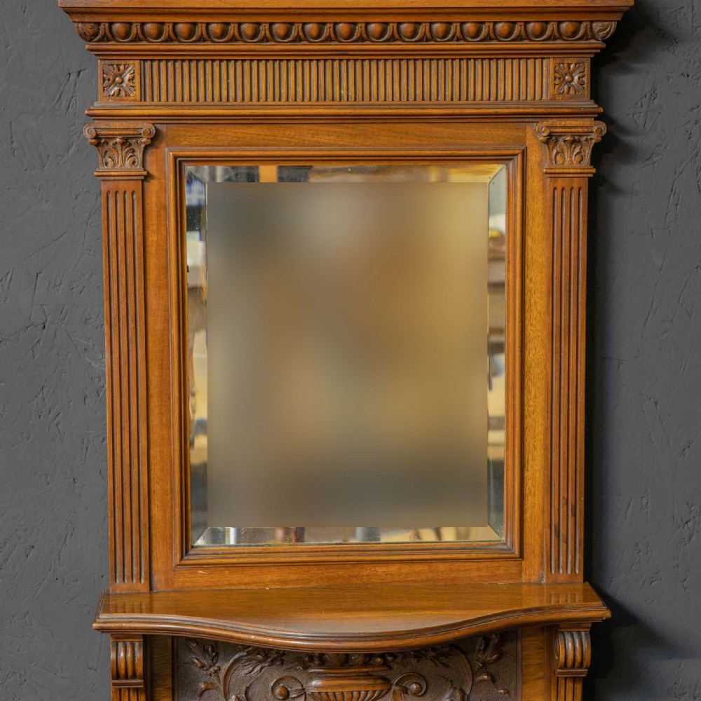 Victorian Walnut Hall Mirror View VI