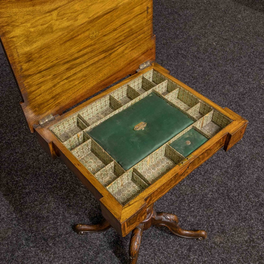 Victorian Walnut Sewing Table View VI