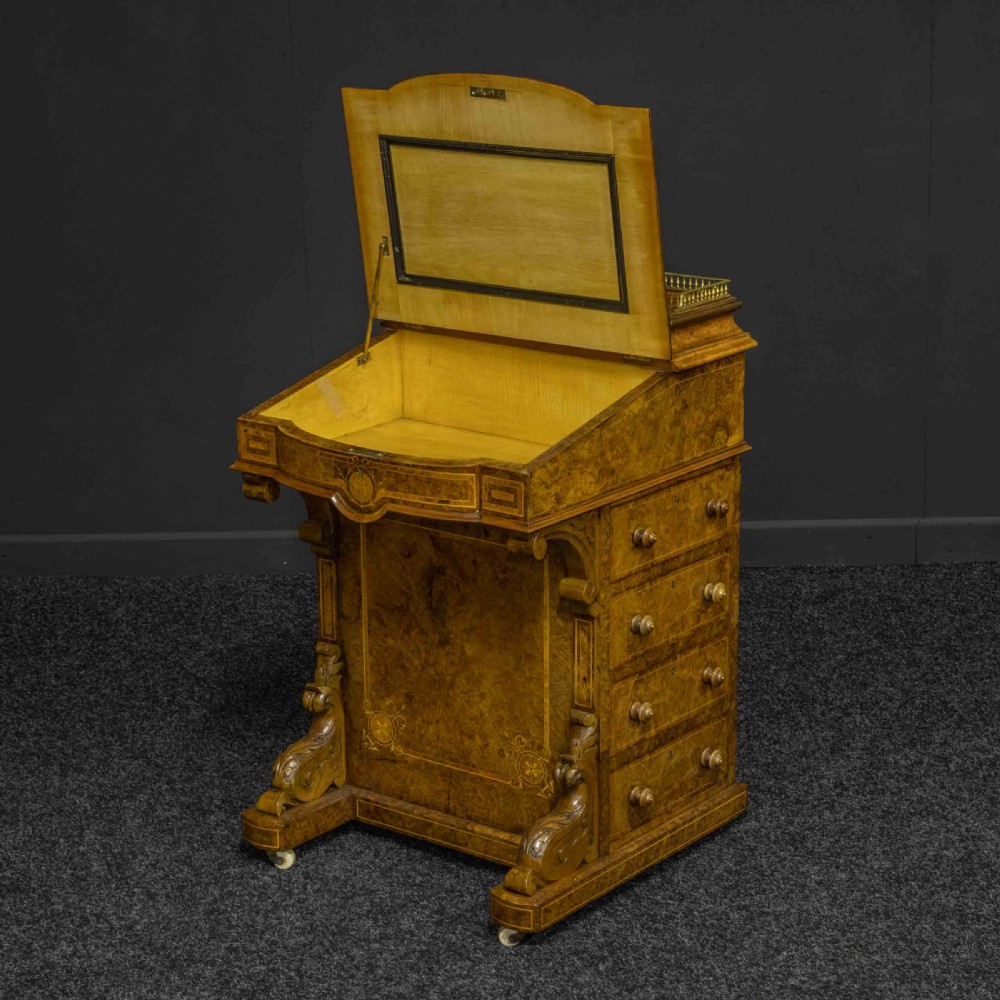 Victorian Walnut Davenport View VII