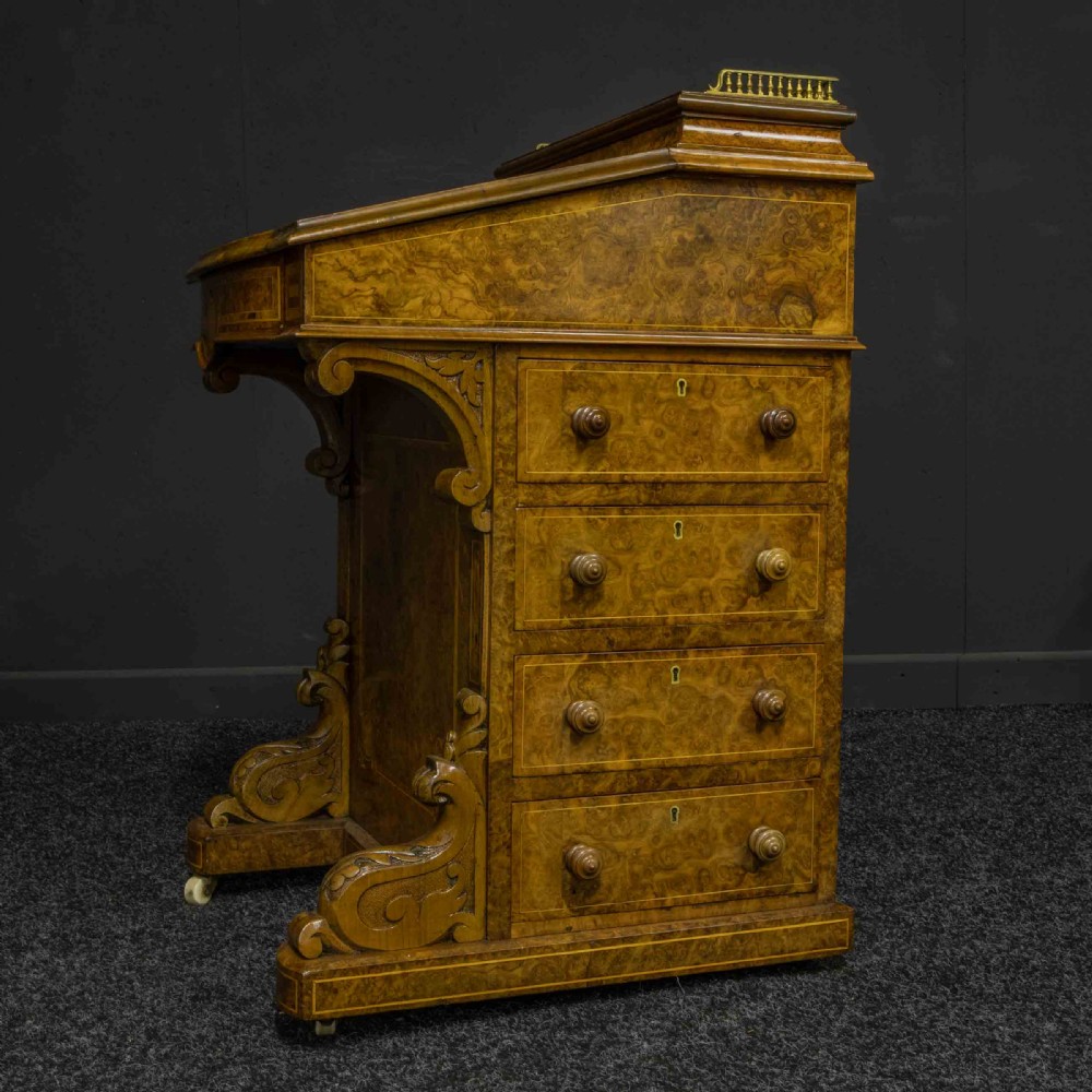 Victorian Walnut Davenport View XIII