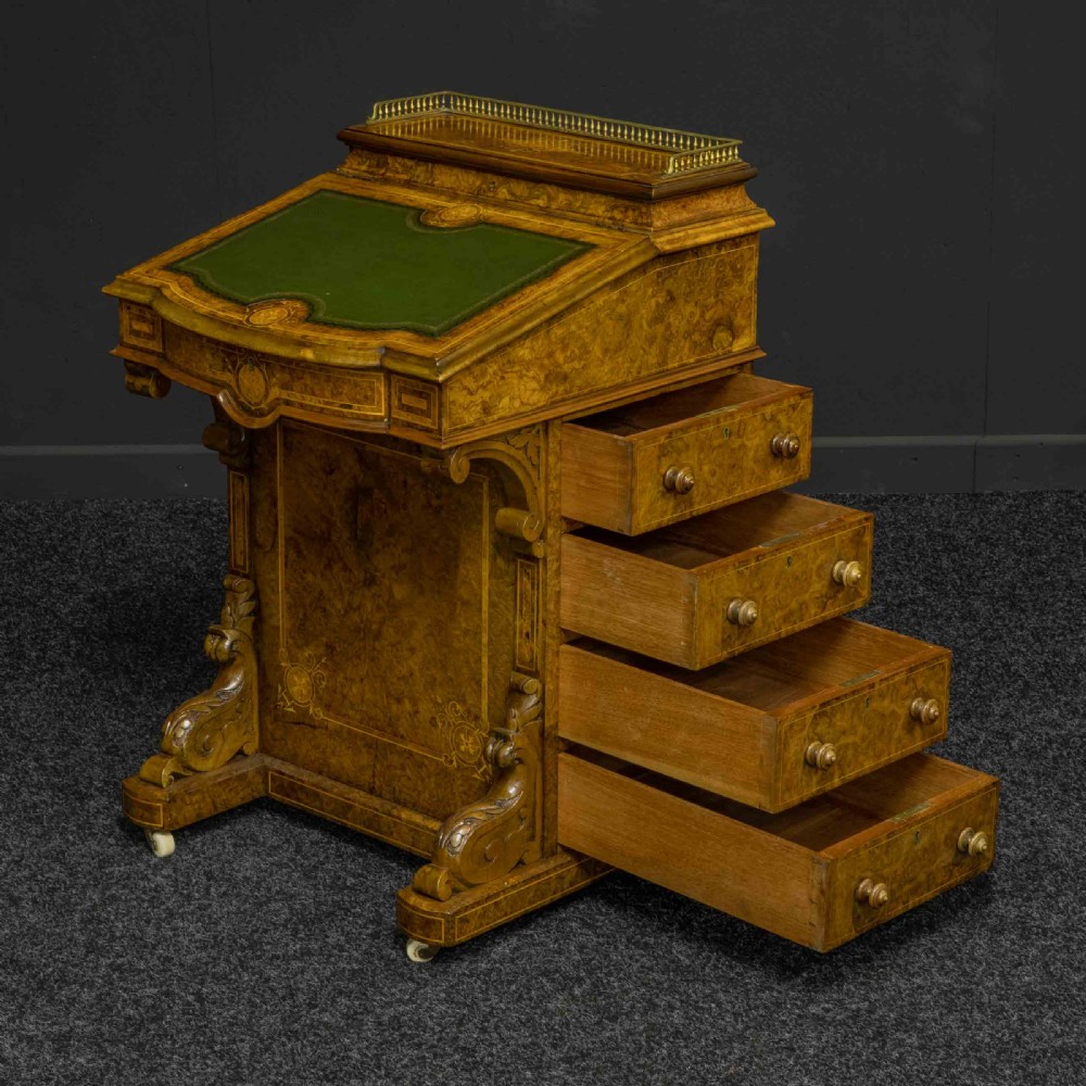 Victorian Walnut Davenport View VI