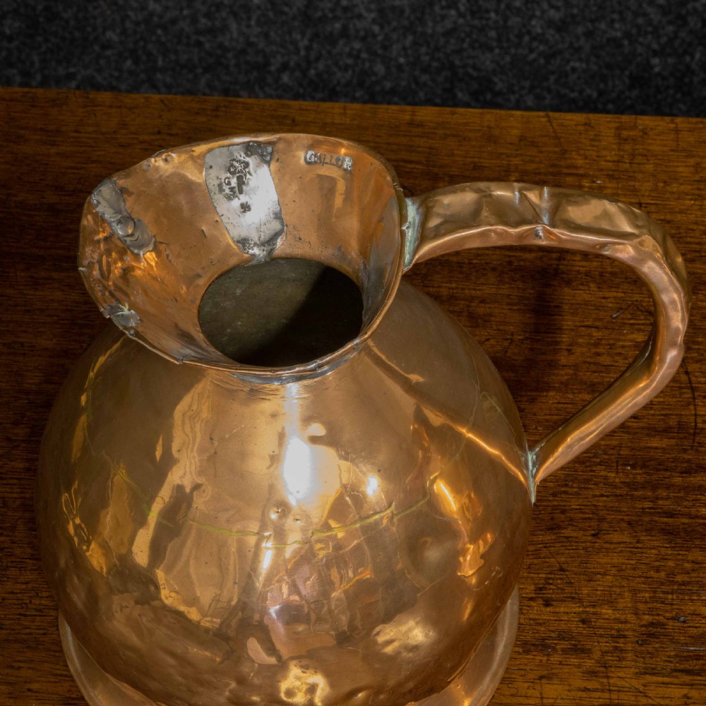 Set of Three Victorian Copper Harvest Flagons View III