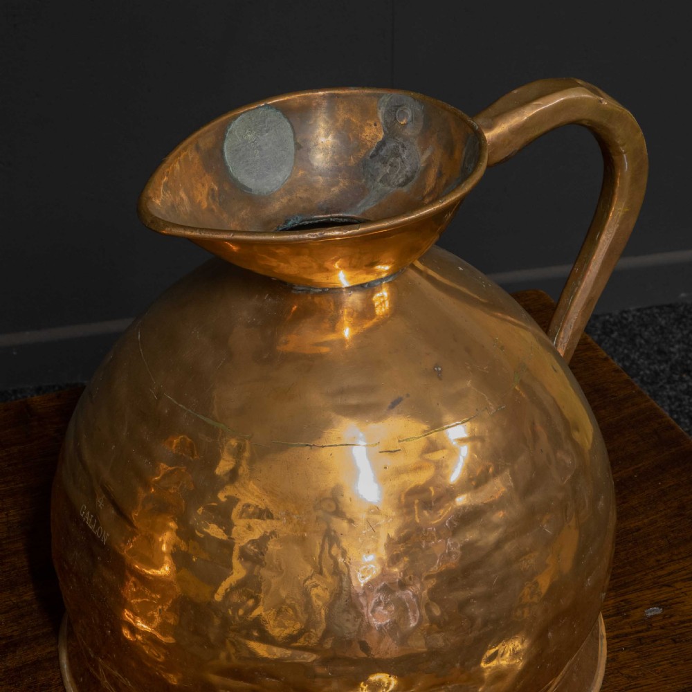 Set of Three Victorian Copper Harvest Flagons View X