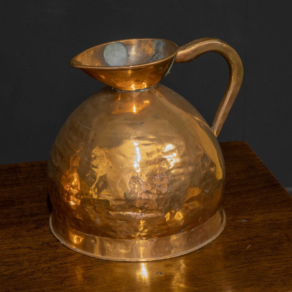 Set of Three Victorian Copper Harvest Flagons View V
