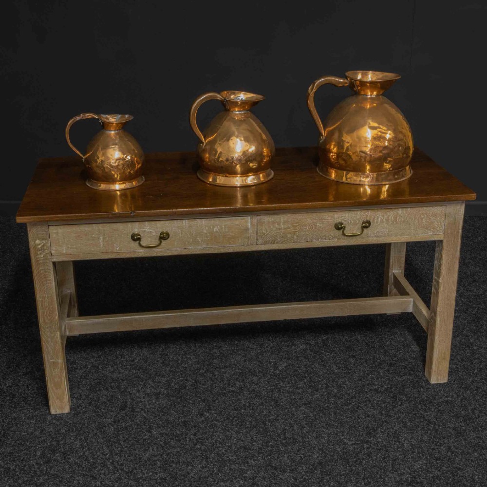 Set of Three Victorian Copper Harvest Flagons View XI