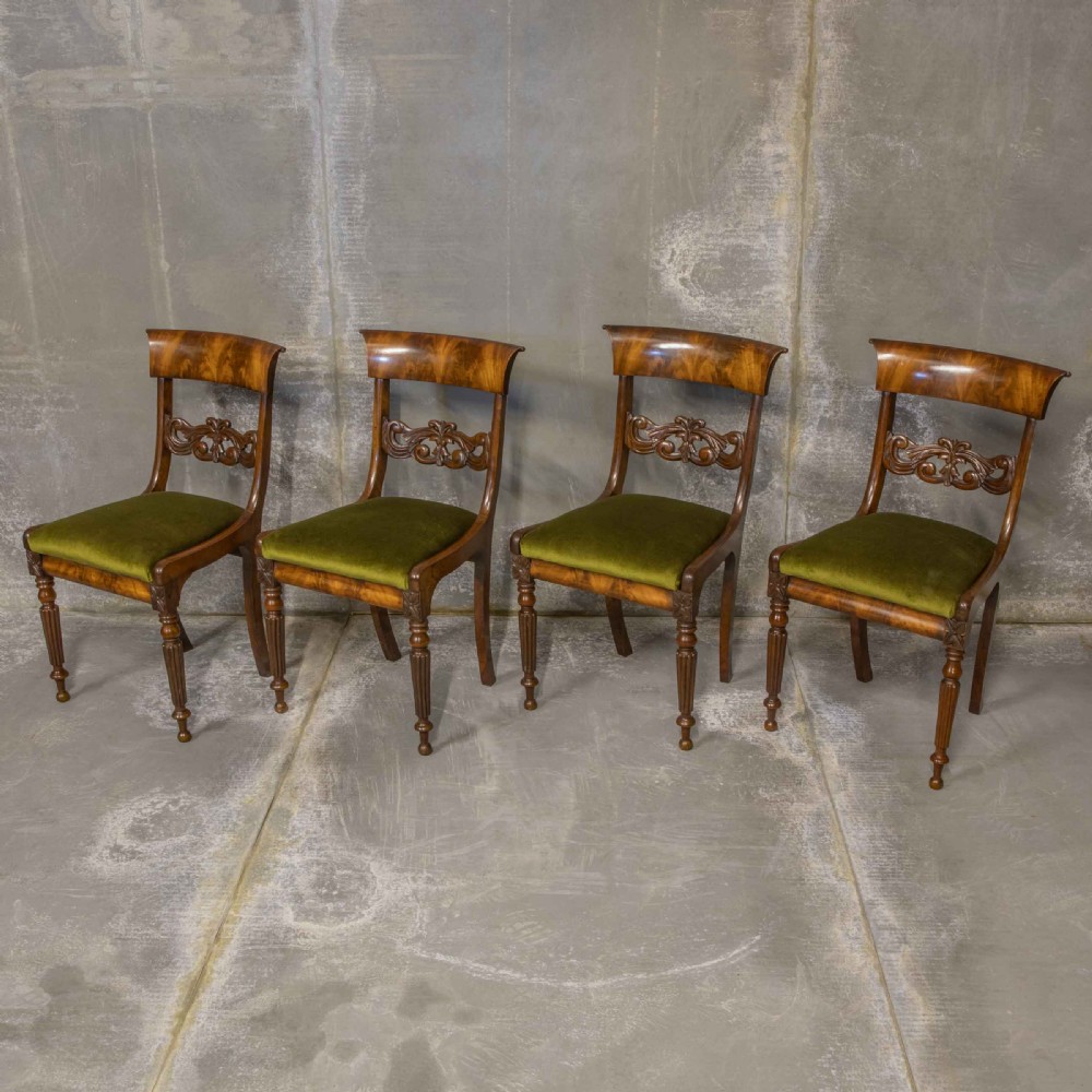 Set of Four William IV Mahogany Dining Chairs