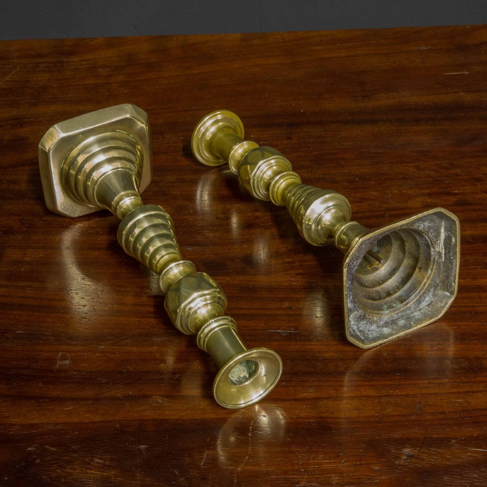 Victorian Brass Candlesticks View III