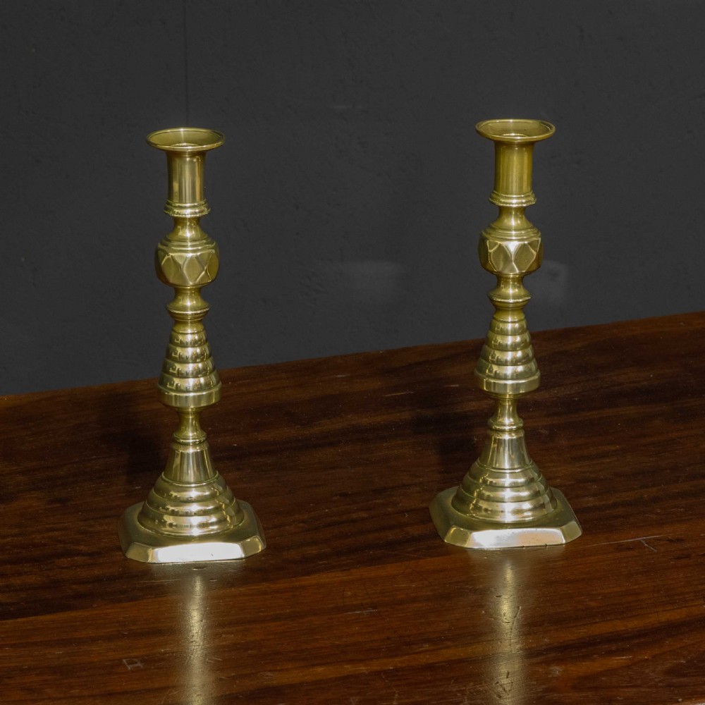 Victorian Brass Candlesticks View V