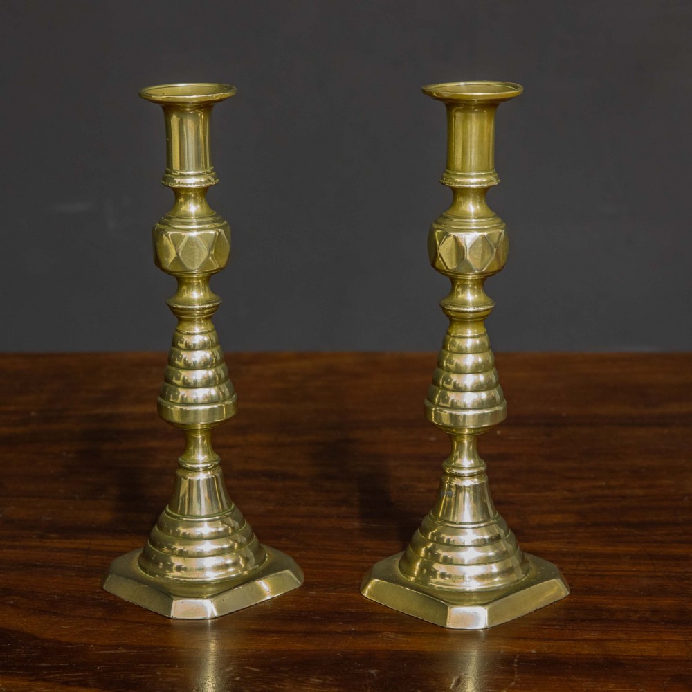 Victorian Brass Candlesticks View IX