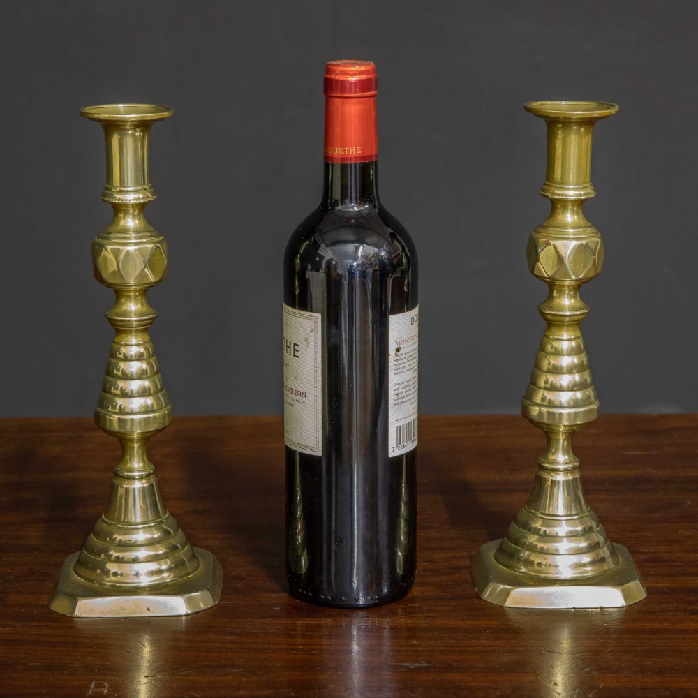 Victorian Brass Candlesticks View X