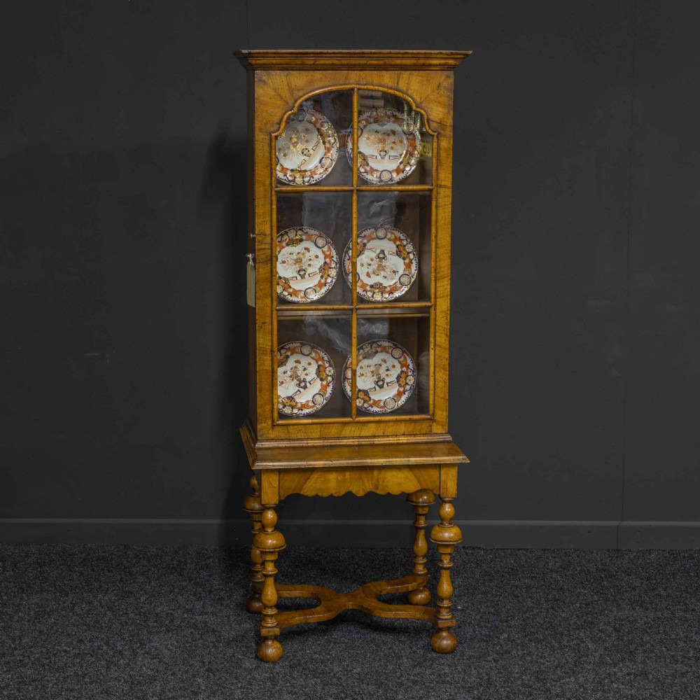 William and Mary Style Walnut Display Cabinet View II