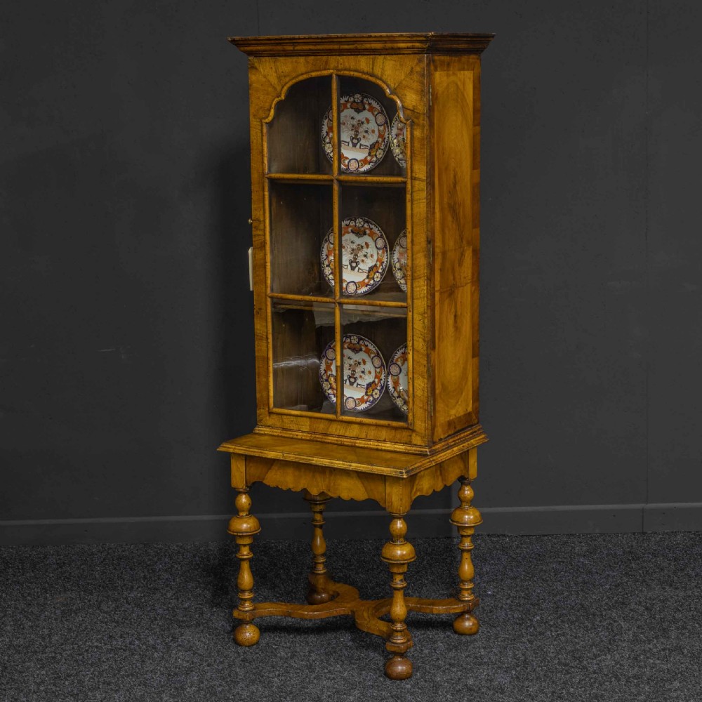 William and Mary Style Walnut Display Cabinet View III